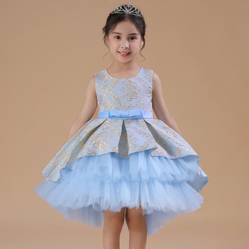 Baige 3-12Y Flower Girl Fluffy Dress Factory Tukkumyynti Boutique Kids Clothing Princess Tutuhame 2171