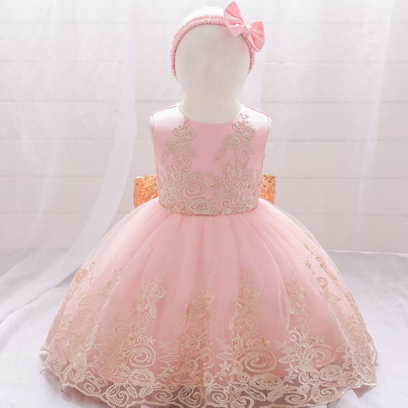 Baige New Lace Frock Kids Party Wear 0-6-Year Flower Girl Birthday Party -puku L2023XZ