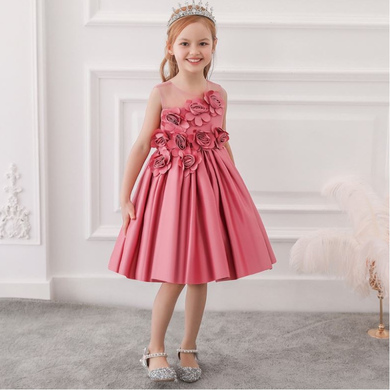 Baige tukkumyynti 3-8-vuotias tyttövauva Frocks Flora Kids Dress Fancy Children -juhlat L5068