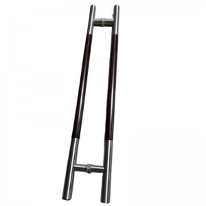 SS-039 Nykyaikainen puinen tarttuminen kaksipuolinen tikkaattyylinen vetokahva, ruostumattomasta teräksestä valmistettu lasiovenkahva