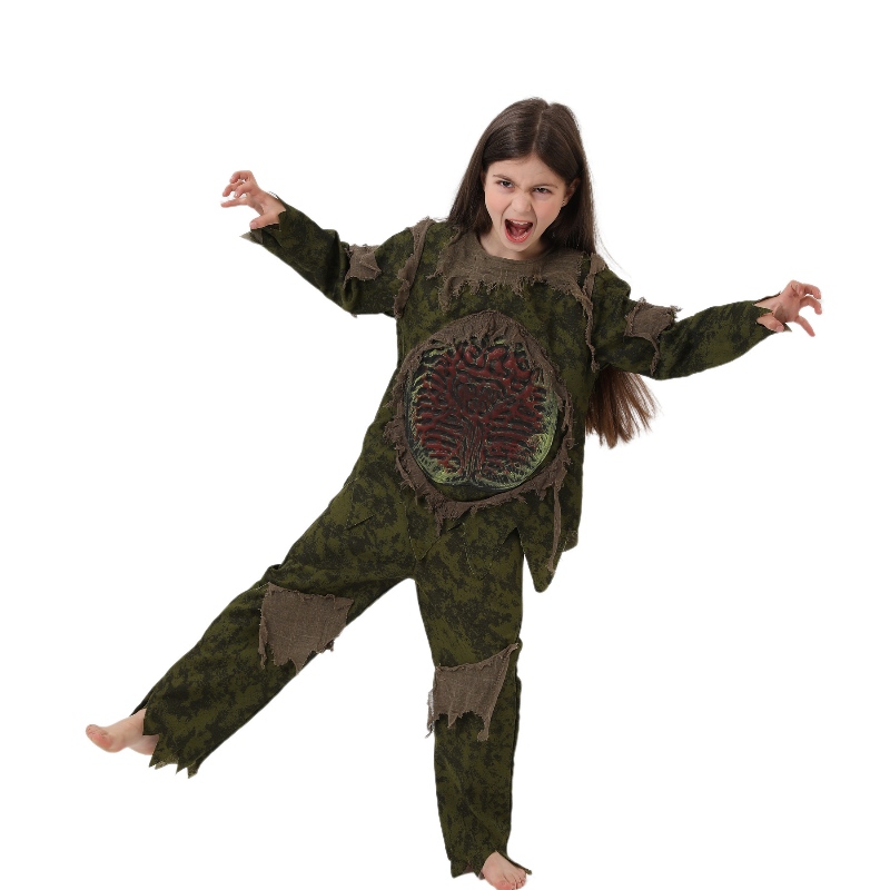 Swamp Monster Thing Halloween Scary Terror Cosplay -puvut lapsille Kamalaa sisäelimiä vaatteet Ghost Zombie Camuflage