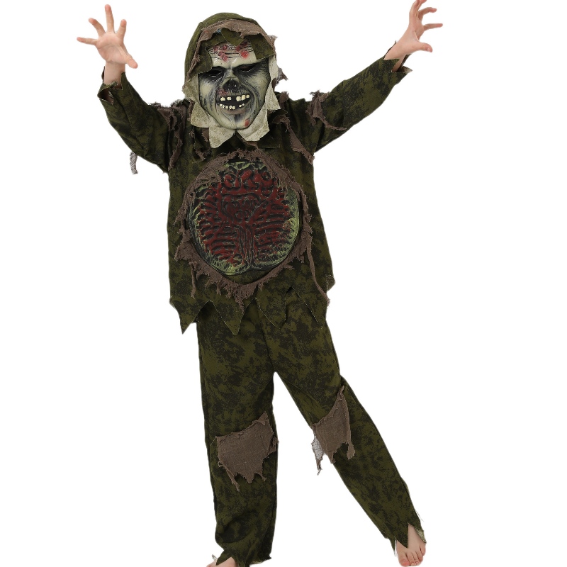 Swamp Monster Thing Halloween Scary Terror Cosplay -puvut lapsille Kamalaa sisäelimiä vaatteet Ghost Zombie Camuflage