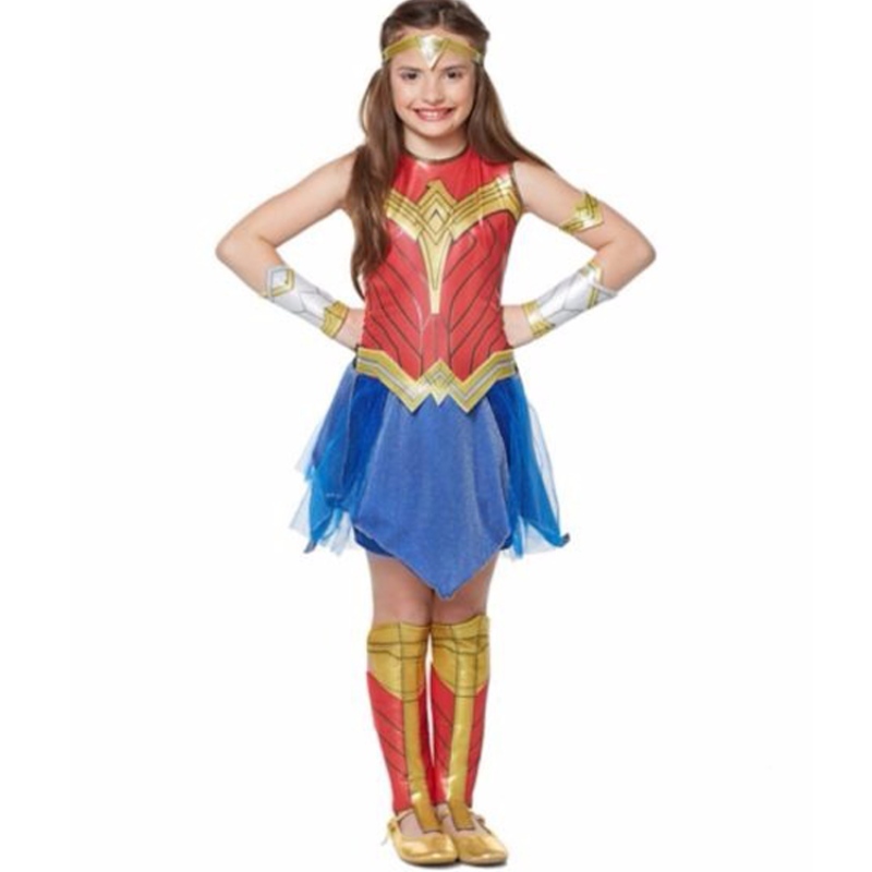 Pikkutyttöjen supersankarijumalatar Diana -juhlaroolipeli pukeutuu puku Kids Halloween Dawn of Justice Wonder Girl Cosplay -puku