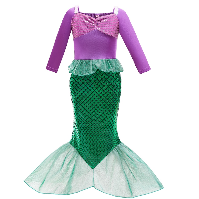 Tytöt Pikku merenneito Ariel Princess -mekko cosplay -pukut lapset vauva ariel fancy puku lapsi Halloween Syntymäpäiväjuhlat vaatteet