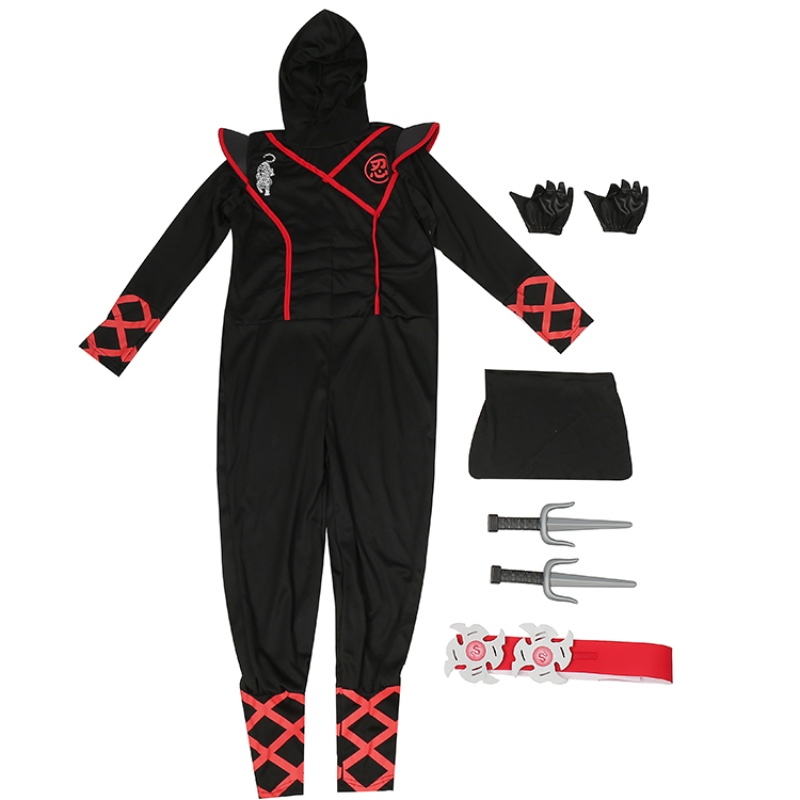 7 kappaletta Unisex Child Ninja Deluxe -puku lapsille roolipelit teemalla juhla Halloween Fancy-up