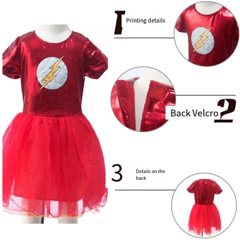 Lasten supersankari Flashman Halloween-puku tyttöjen prinsessa Diana pukeutumislahjat cos set -mekko