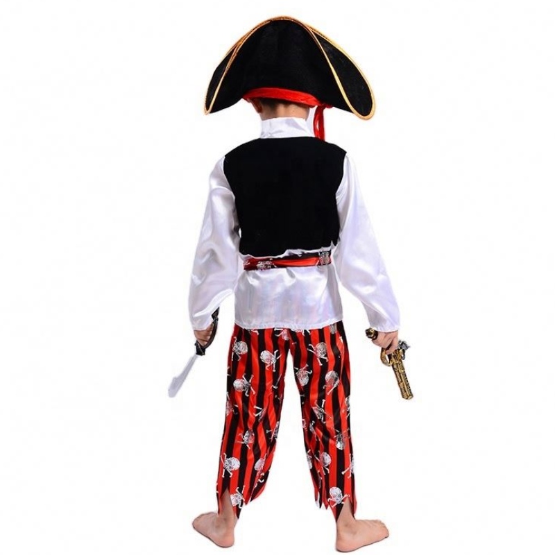 Tukkumyynti viileä raidallinen merirosvo sarjat Stage Performance sopii Halloween Cosplay Caribbean Pirate Captain Children -pukuihin