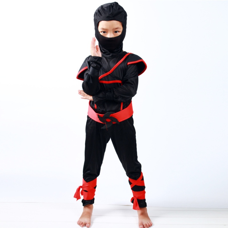 Lapsetnaamioitu soturi Halloween Boys Girls -puku pukeutuuninja -puku lapsille Ninja Cosplay Jumpsuits Mask Set