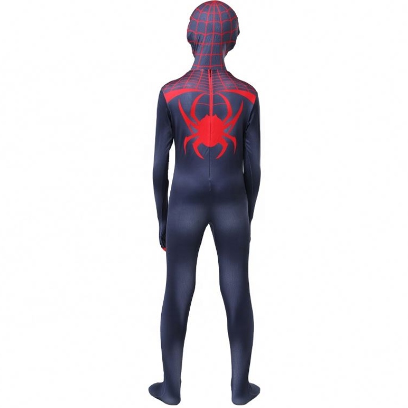 Uusi muotoilu Halloween Carnival Spiderman Nothing Home Cosplay Black Zentai Jumpsuit Spiderman -puku lapsille kasvomaski