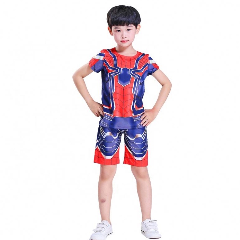 Uusi tyyli Polyester Sport Suits rentoasut Halloween Party Cosplay Spiderman Suits&shorts for Kids Boys