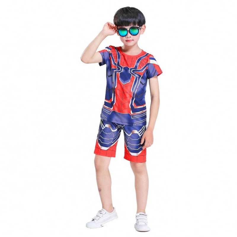 Uusi tyyli Polyester Sport Suits rentoasut Halloween Party Cosplay Spiderman Suits&shorts for Kids Boys