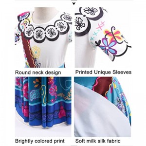 Baige Mirabel cosplay -puku Lapset Kansalaiset karnevaali Halloween Princess -mekko Encanto Madrigal -mekko