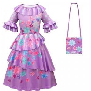 3–12 vuotta vanha tyttöpukuja juhlapuku Encanto cosplay Kid -mekko