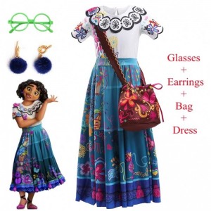 2022 Tyttöjen lyhythihainen Encanto TV -elokuva Mirabelle cosplay -puku Halloween Christmas Kids Girl Dresses Encanto Dress