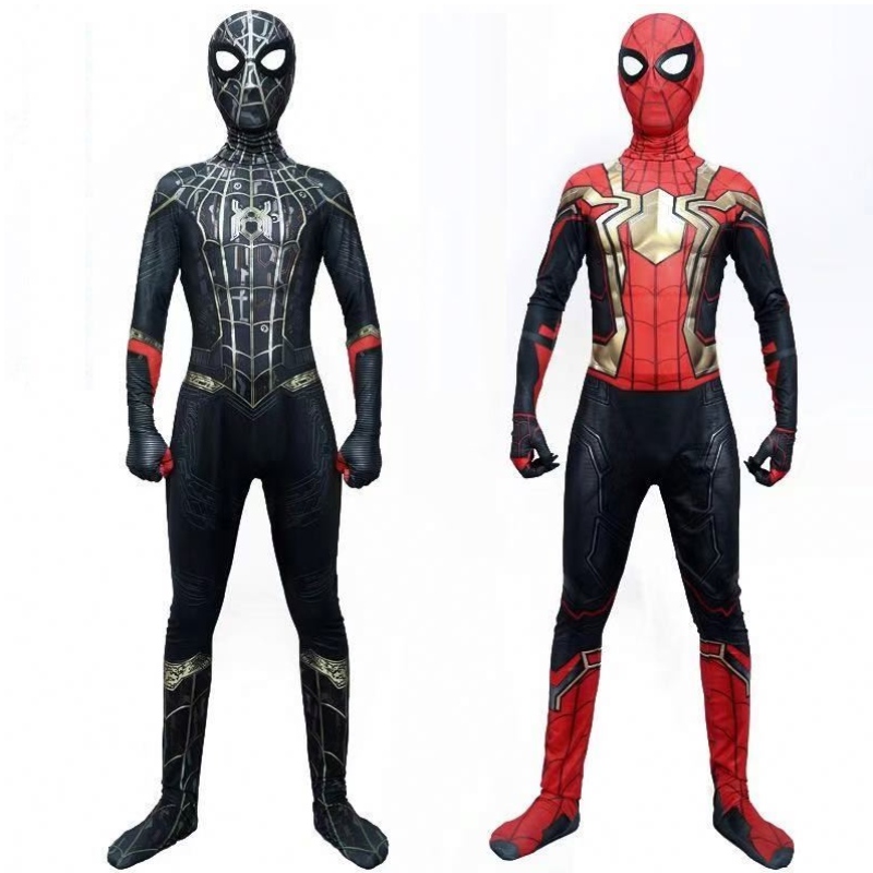 Hämähäkki mies Spiderman Puku hieno jumpsuit Aikuinen ja lapset Halloween cosplay -puku punainen musta spandex 3d cosplay vaatteet