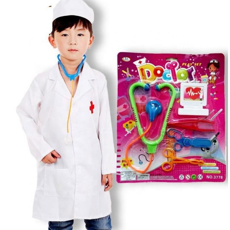 Hot Lab Surgeon Roleplay Set Children Ura Uniform -puku puku Halloween -lääkäri sairaanhoitaja cosplay -puku ja lelut lapsille