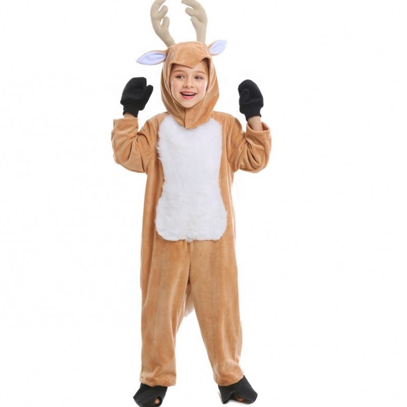 Kuumien lasten päivän Halloween Cosplay Christmas Animal Elk -poron lasten pukujen pukun puku