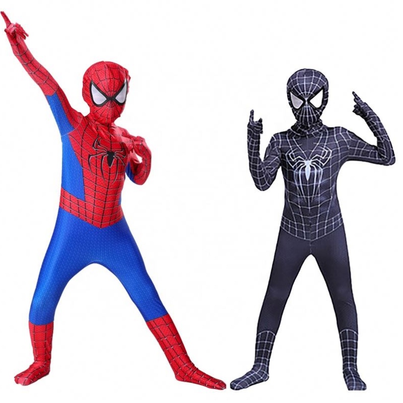 Viileät hienot mustat Halloween -vaatteet lapsille&adults tv&film supersankari cosplay -tehdas traje Spider Man pukupuku