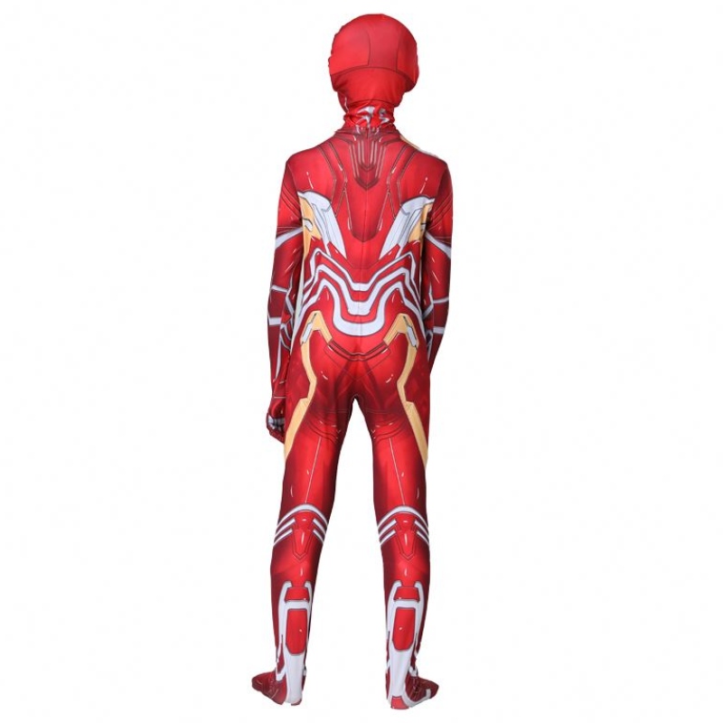 Räätälöity klassinen Halloween Cos Parent Children Muscle Armor Design 3D -painettu Avenger Jumpsuit -rautapuku puku miehille