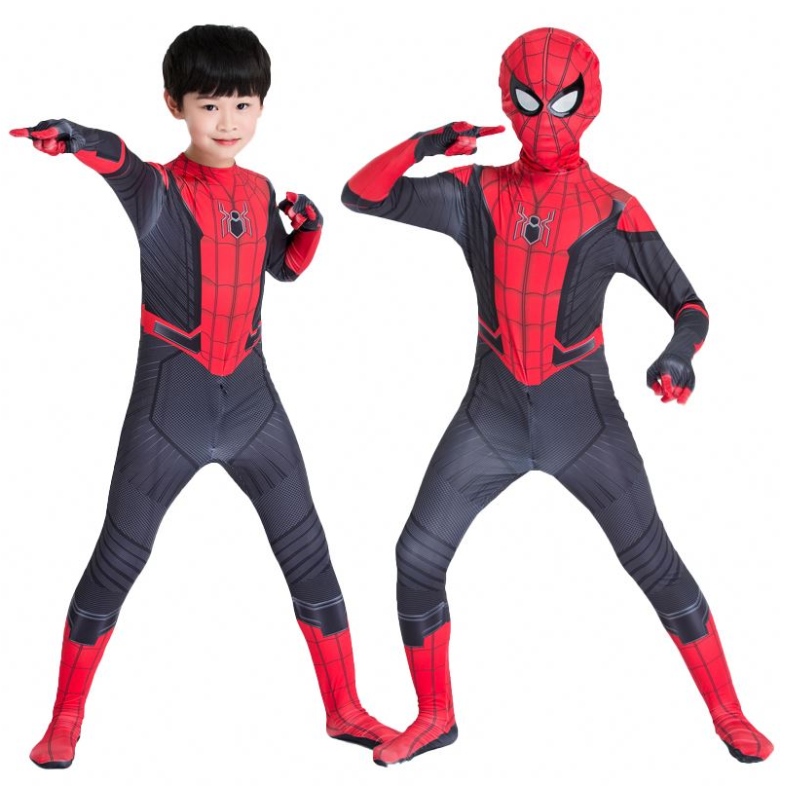 2022 Amazon Hot Sale tukkumyynti Klassinen tyyli Paras hinta sarjakuva punainen musta vaatteet Figura de Accion Anime Kids Spiderman Puku