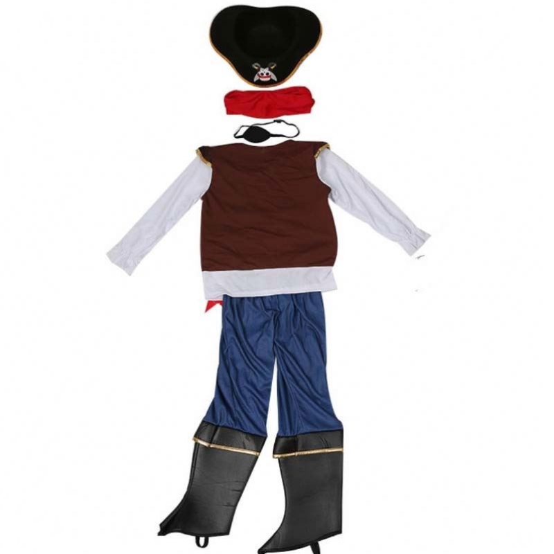 Deluxe Halloween Cosplay Set Kids Boys Pirate -puku lapsille hattu DGHC-080