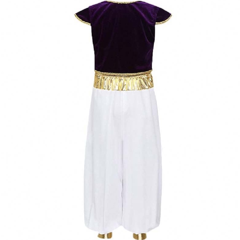 Halloween Aladdin Magic Lamp Cosplay Suites Cap Holets -vyötäröt Aladdin Prince -puku housuilla HCAL-010