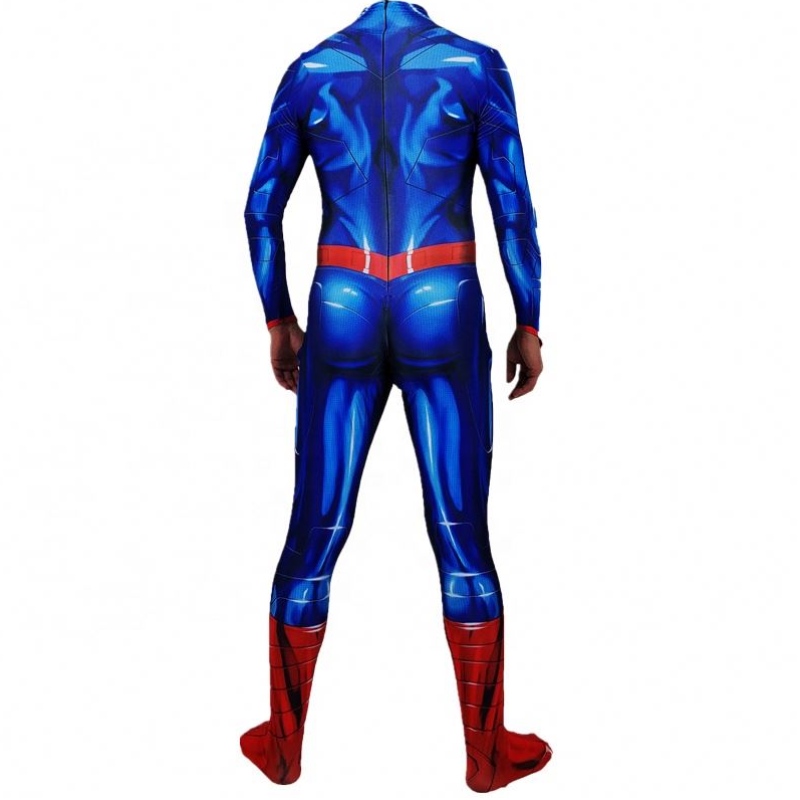 Suorat tarvikkeet anime supersankari Zentai asettaa Halloween Bodysuit Super -puvut punaisella viitalla ihmisille