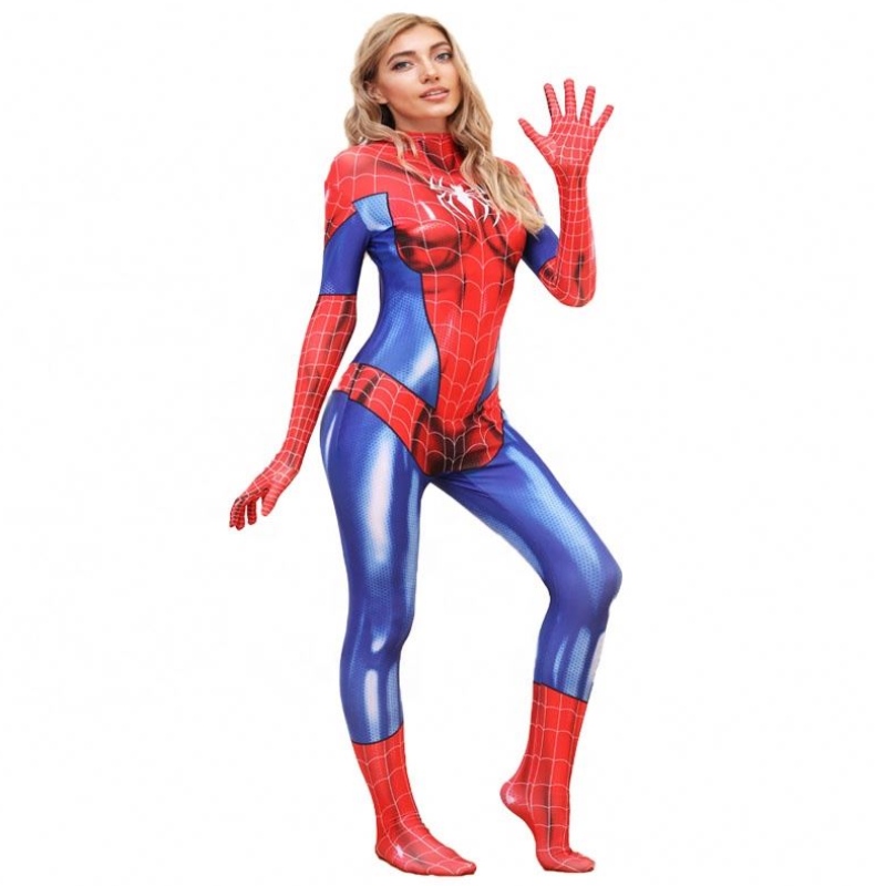 Tukkumyynti plus koko Halloween Prop -elokuvan suorituskyky Woman Spiderman Spiderwoman -pukujen sarjat