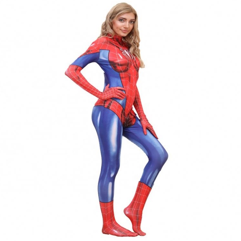 Tukkumyynti plus koko Halloween Prop -elokuvan suorituskyky Woman Spiderman Spiderwoman -pukujen sarjat