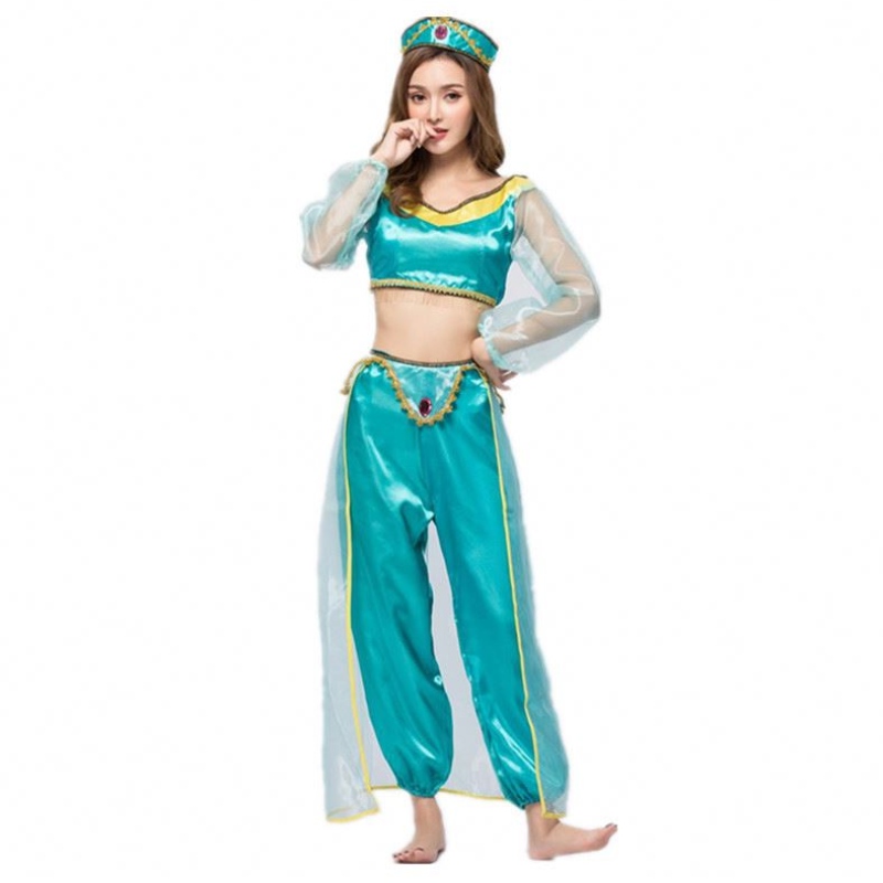 Cosplay-naiset Halloween Arabian prinsessa Aladdinin aikuinen Jasmin-puku HCAL-009