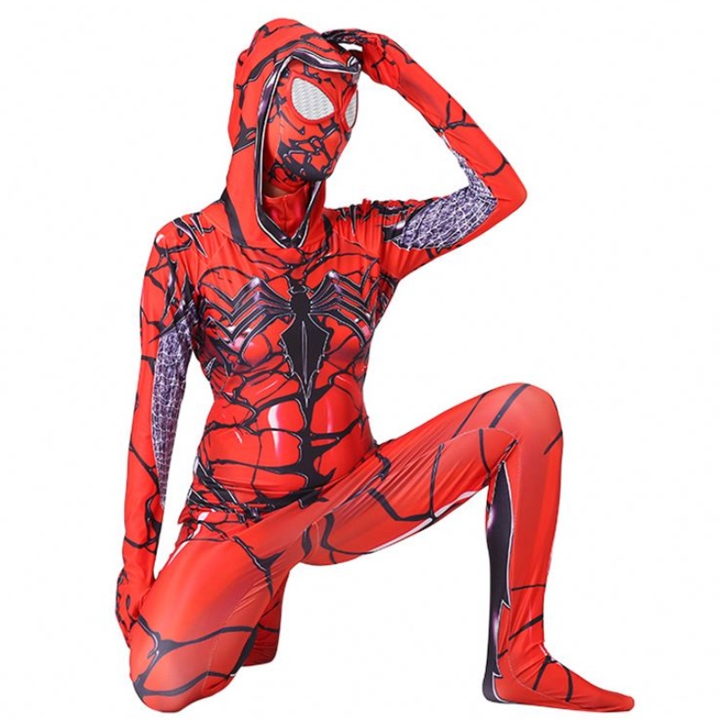 Korkealaatuiset lasten Halloween -puku cosplay Red Women \\ Venom Bodysuit Cosplay Marvel Party Woman