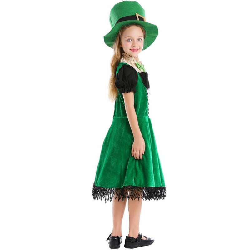 Korkealaatuiset ELF -lapset cosplay fancy juhlapuku karnevaali leprechaun St. Patrickin päivä Halloween Cosplay -puku