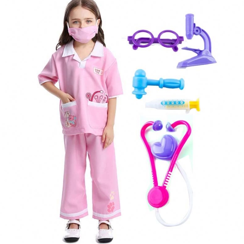 Dr Uniform Animal Doctor Lääkärin eläinlääkäri teeskentele Play Up Set Halloween -pukuja lääketieteellisellä Kit HCBC-013