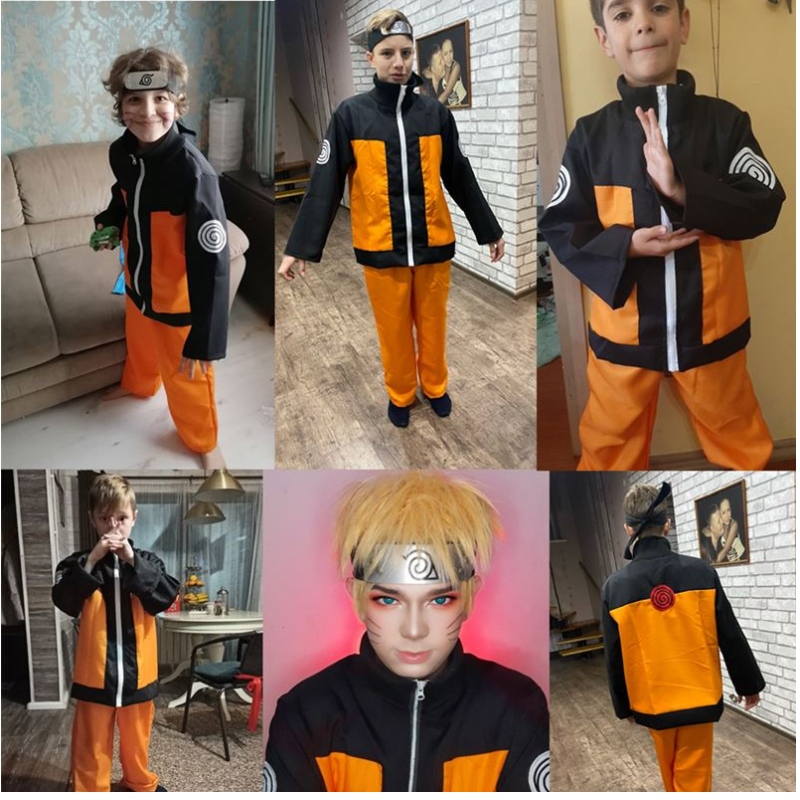 Lapsi&adults japanilainen anime akatsuki cosplay cousme Kids Anime -asupukujen pukujen kanssa pääpantalapsen fantasia -show