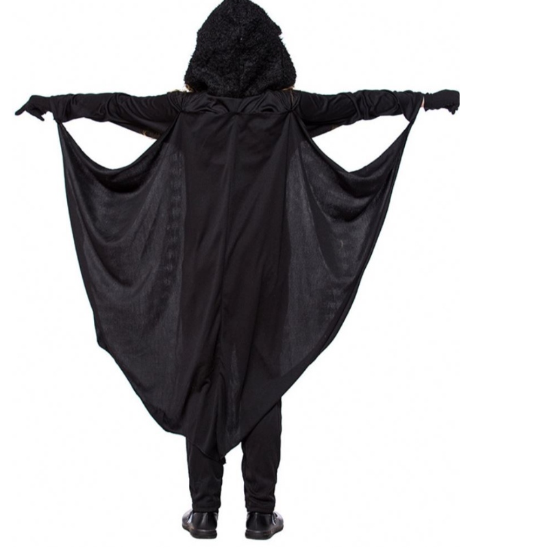 Lapset Cosplay -pukutnoita karnevaali Halloween Cosplay -pukut unisex Black Bat Halloween Jumpsuit Angel Wingin kanssa