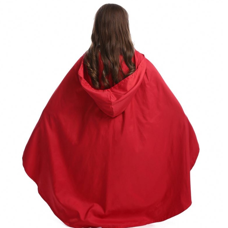 Halloween Purim Women Girl Classic Little Red Riding Hood -puku mekko Cape Fantasy -hakko mekko