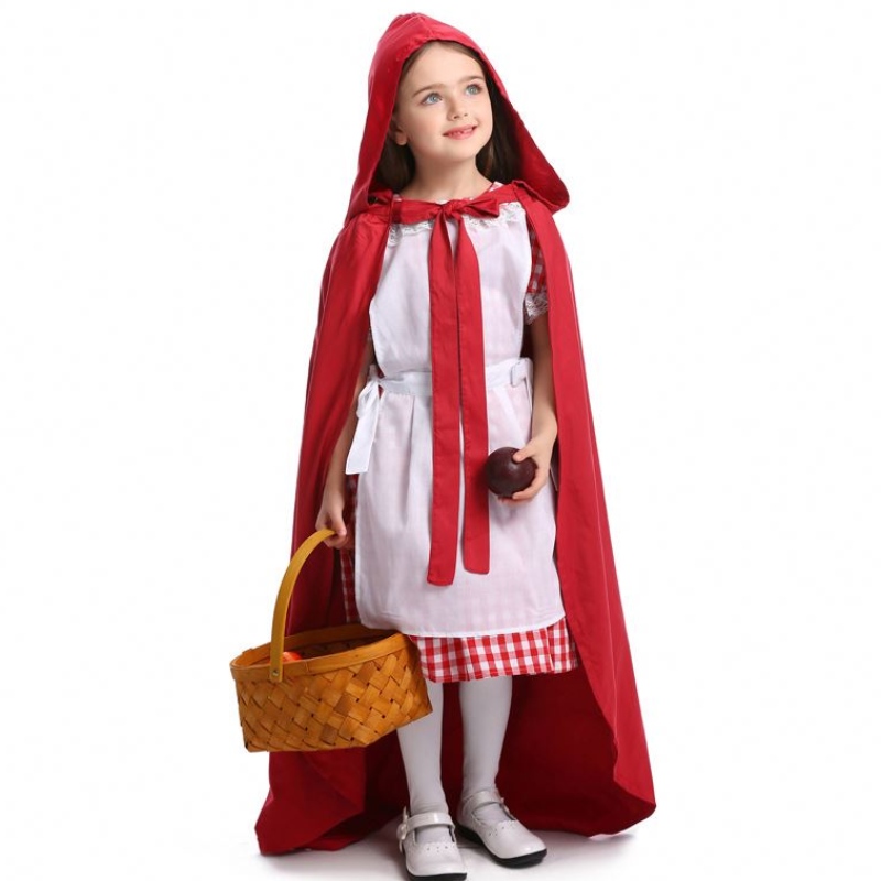 Halloween Purim Women Girl Classic Little Red Riding Hood -puku mekko Cape Fantasy -hakko mekko