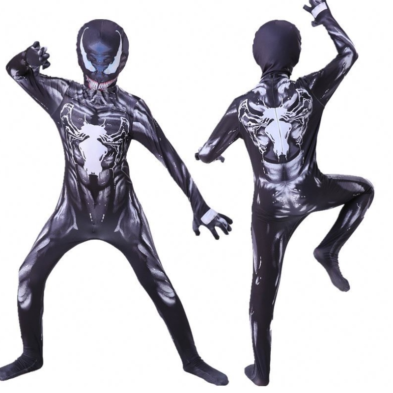 Uusi suunnittelu aikuisten puku Kids Suittuu jumpsuit -pojat Symbiote Spiderman -puku superheros cosplay halloween -pukut