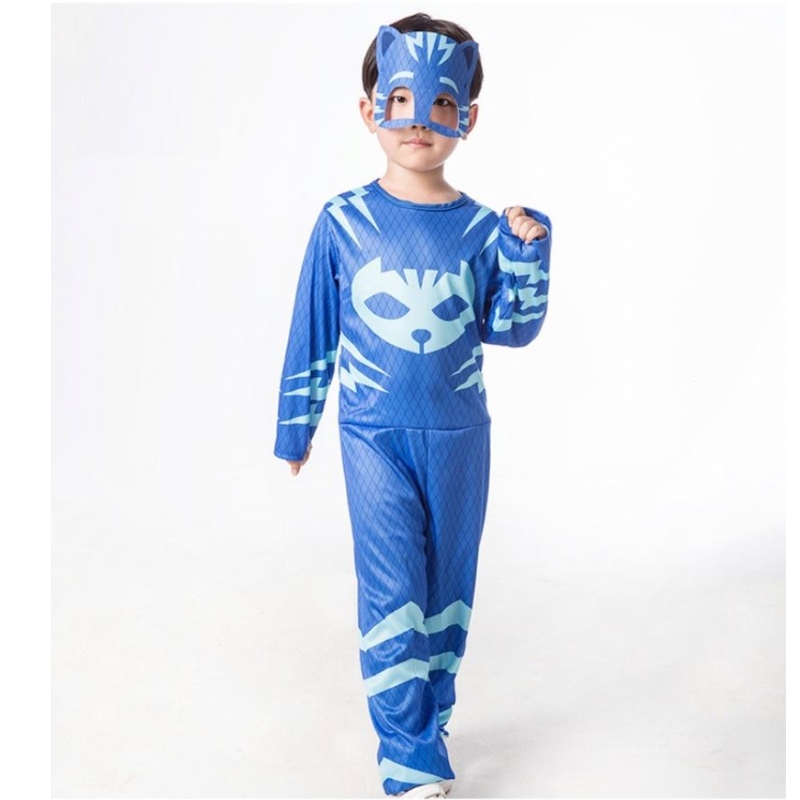 2021 puku Halloween Cosplay Uusi pitkähihainennaamioitu Cape Superhero Cosplay Halloween Custom -pukut lapsille