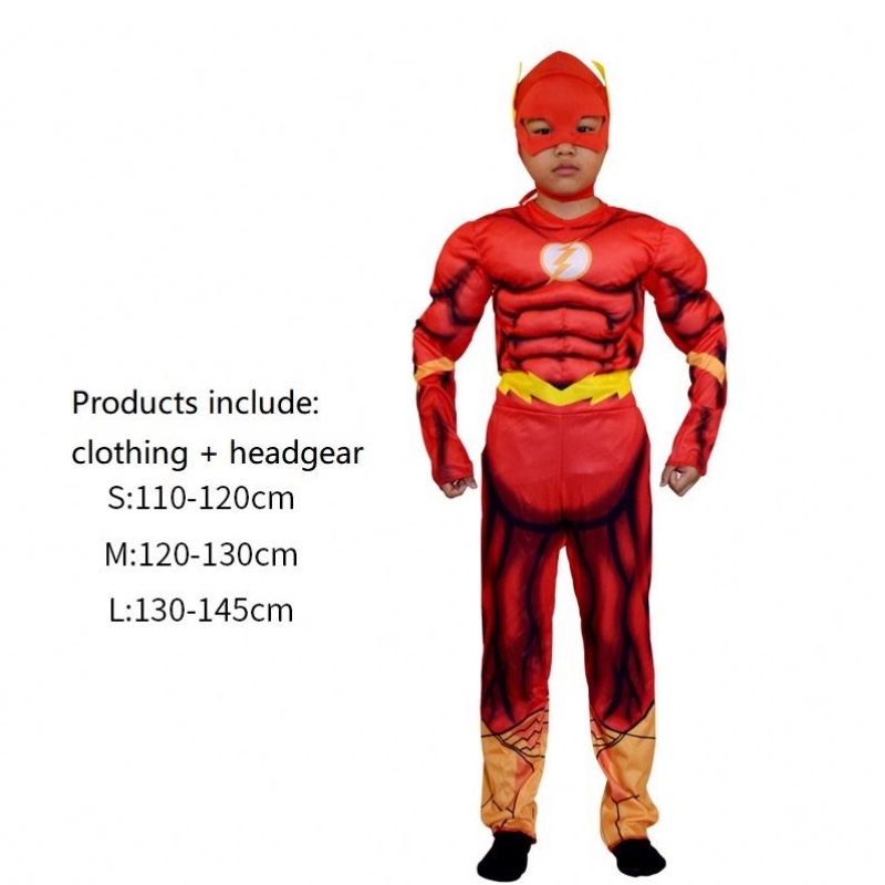 Pojan deluxe flash cousme fancy mekko Kids Fantasy Comics Movie Carnival Party Halloween Flashman Cosplay -pukut