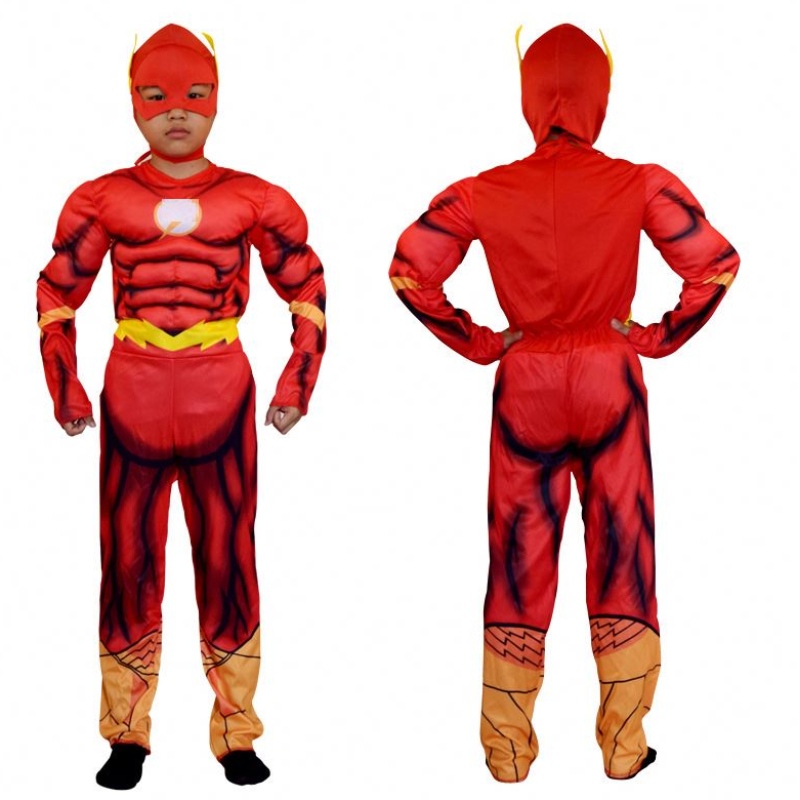 Pojan deluxe flash cousme fancy mekko Kids Fantasy Comics Movie Carnival Party Halloween Flashman Cosplay -pukut