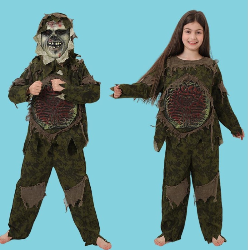 Kidin Halloween Zombie -puku cosplay Boy Monster -puku -kauhumaski zombievaatteet