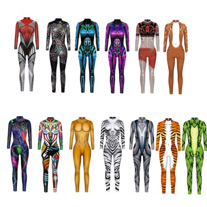 Halloween Bodysuit Robot Punk Jumpsuit Catsuit Seksikäsnaiset cosplay -pukut