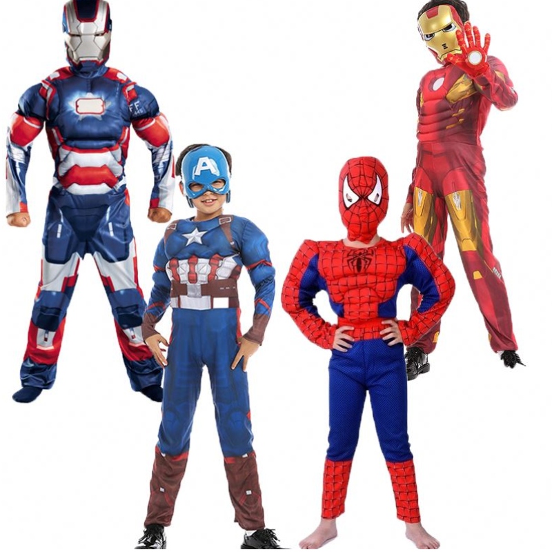 Iranman CaptainAmerica Spiderman Muscle Lapset Halloween -puku supersankari -TV&movie cosplay -puku