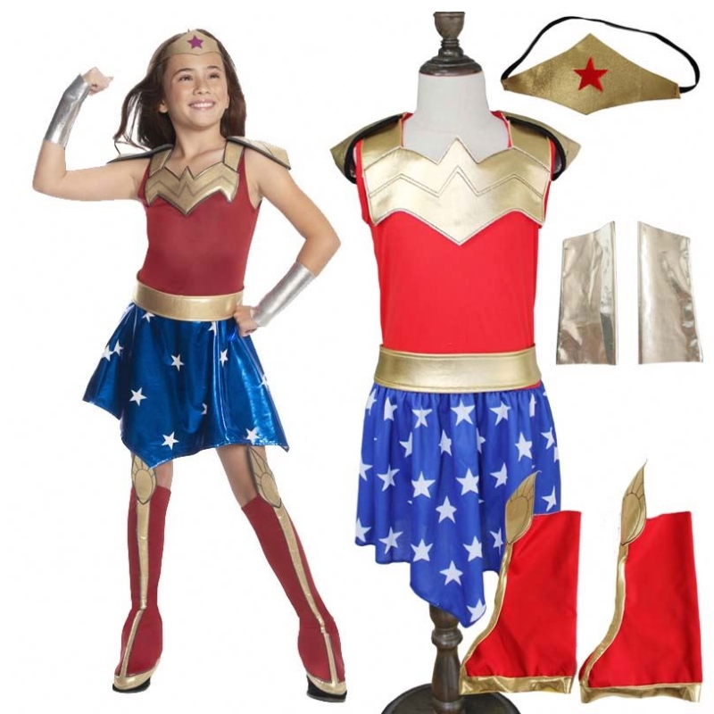 Kids Super Cosplay -pukut Super Girls -puku Superwoman Dress Super Halloween Vaatteet