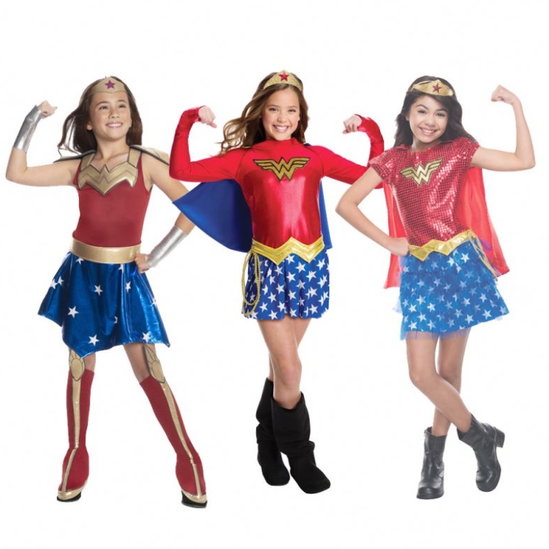 Kids Super Cosplay -pukut Super Girls -puku Superwoman Dress Super Halloween Vaatteet