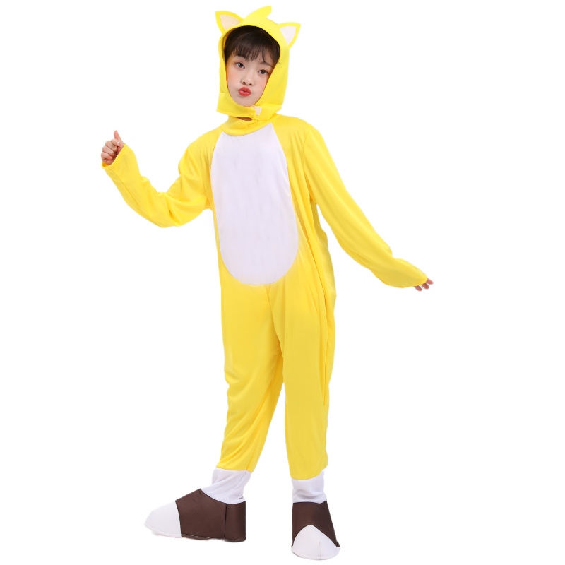 Tukkumyynti Halloween Yellow Fox Tarrs Supersonic Boy -puku hedgehog Sonic Suits cosplay -puku lapsille