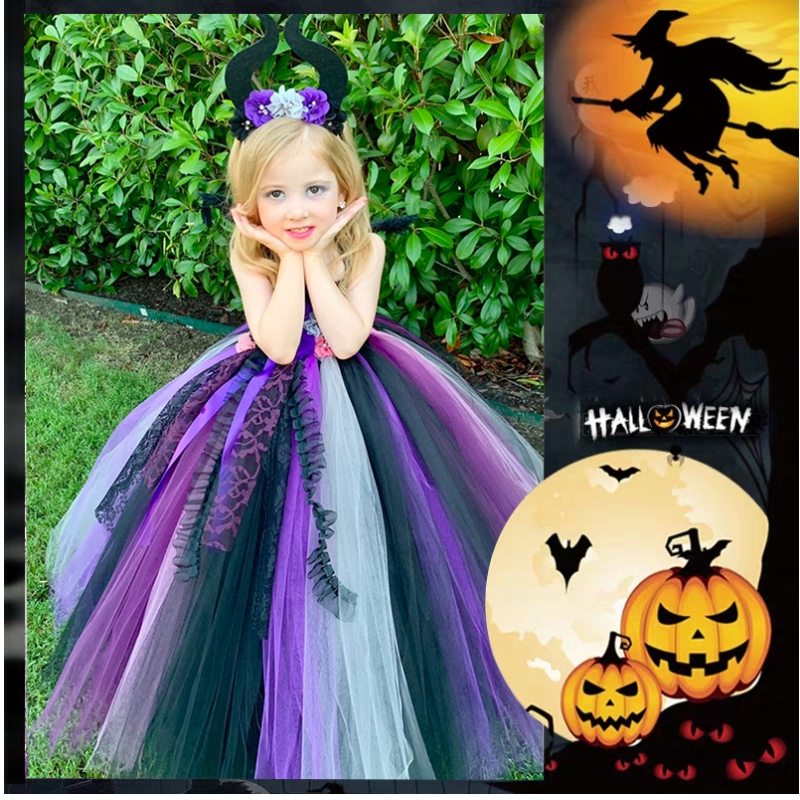 Amazon Hot Myynny Girls Halloween -puku Vampire Witch Cosplay Pageant Party Tutu -mekot