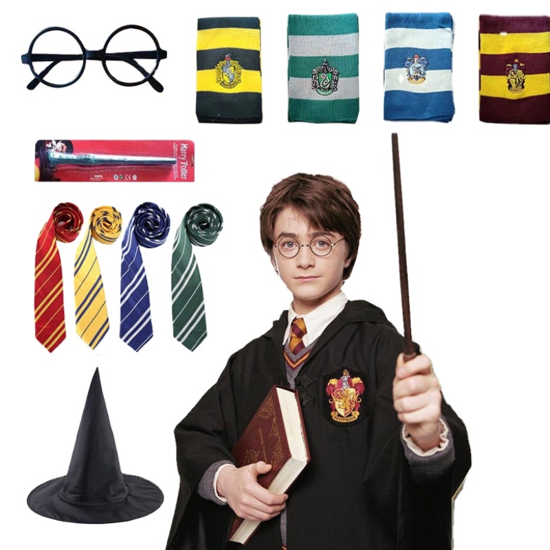 2022 Kuuma myynti Harry cosplay -puku -lapset ja aikuiset Potter -kaapin Halloween -juhlapukuille