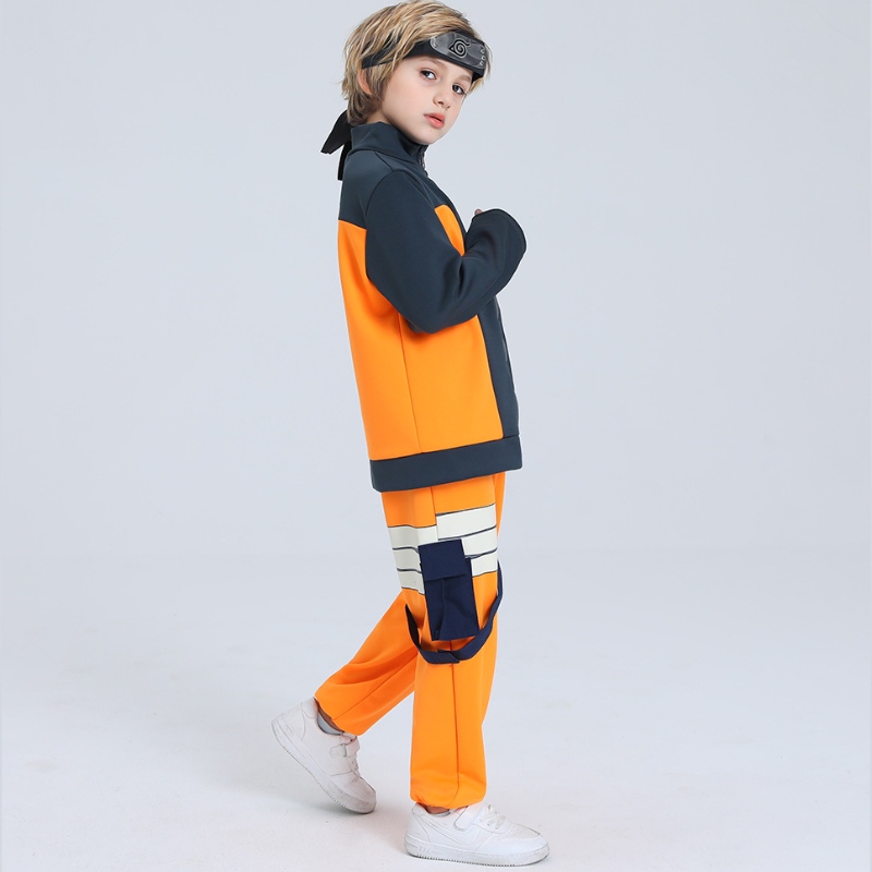 Valmis lähettämään Stock Fast Dispatch Kid Boys Halloween Anime Uzumaki cosplay -puku vetoketju ylös takit housut Täysi asusetti